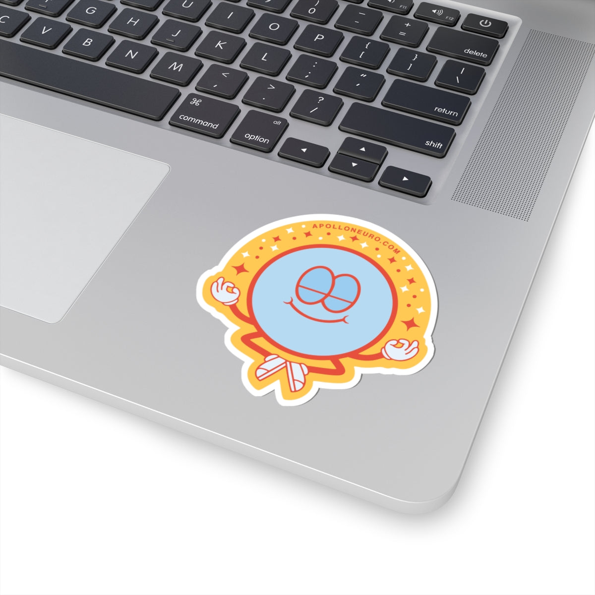 Apollo Guru Meditating Smiley Kiss-Cut Sticker