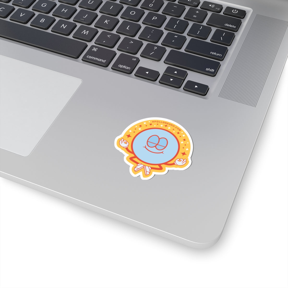 Apollo Guru Meditating Smiley Kiss-Cut Sticker