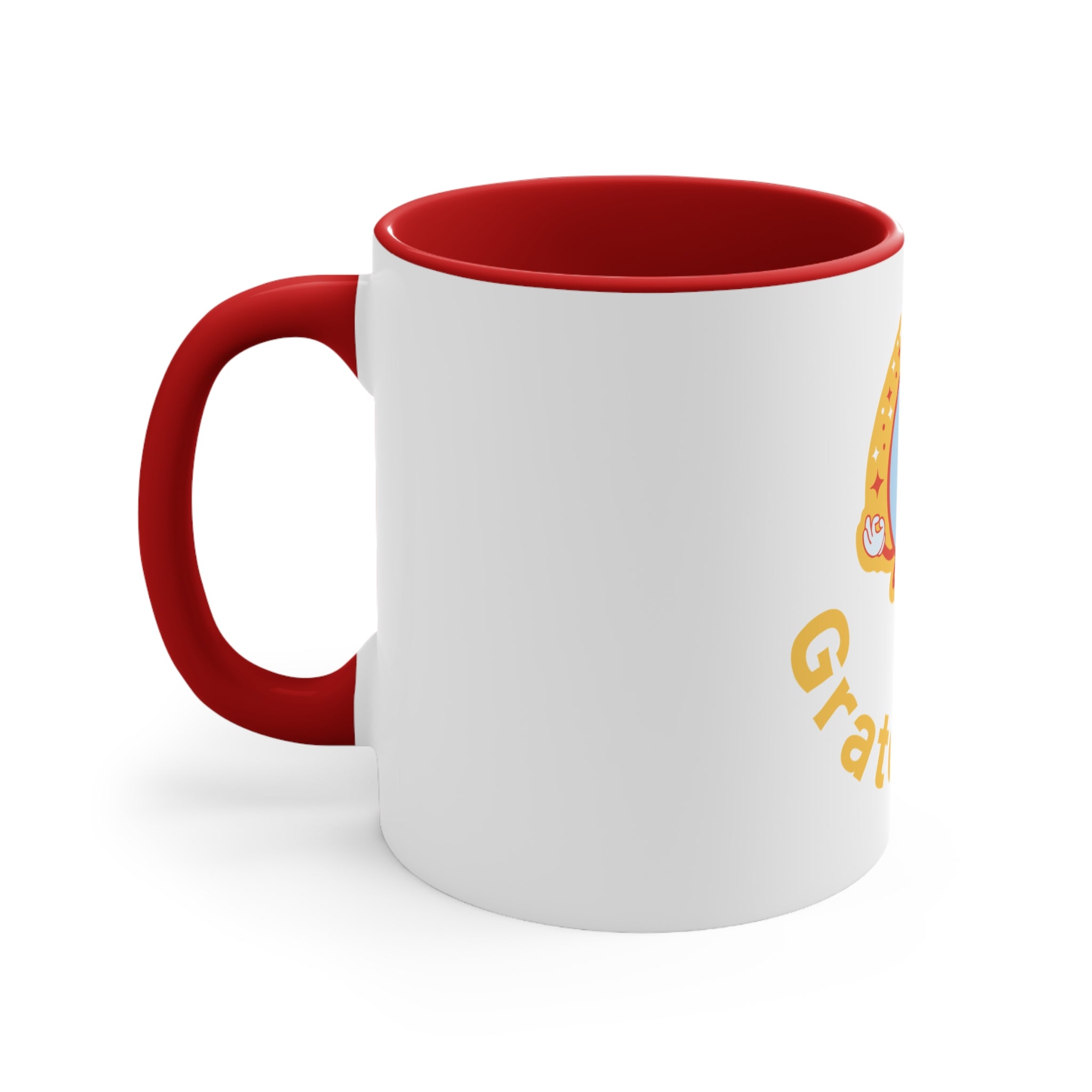 Grateful AF - Coffee Mug (Red Handle & Interior)