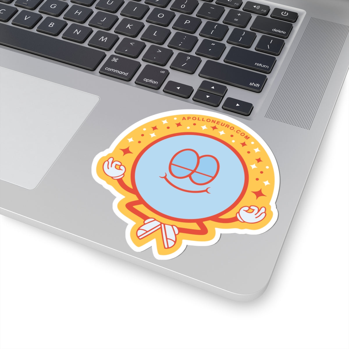 Apollo Guru Meditating Smiley Kiss-Cut Sticker