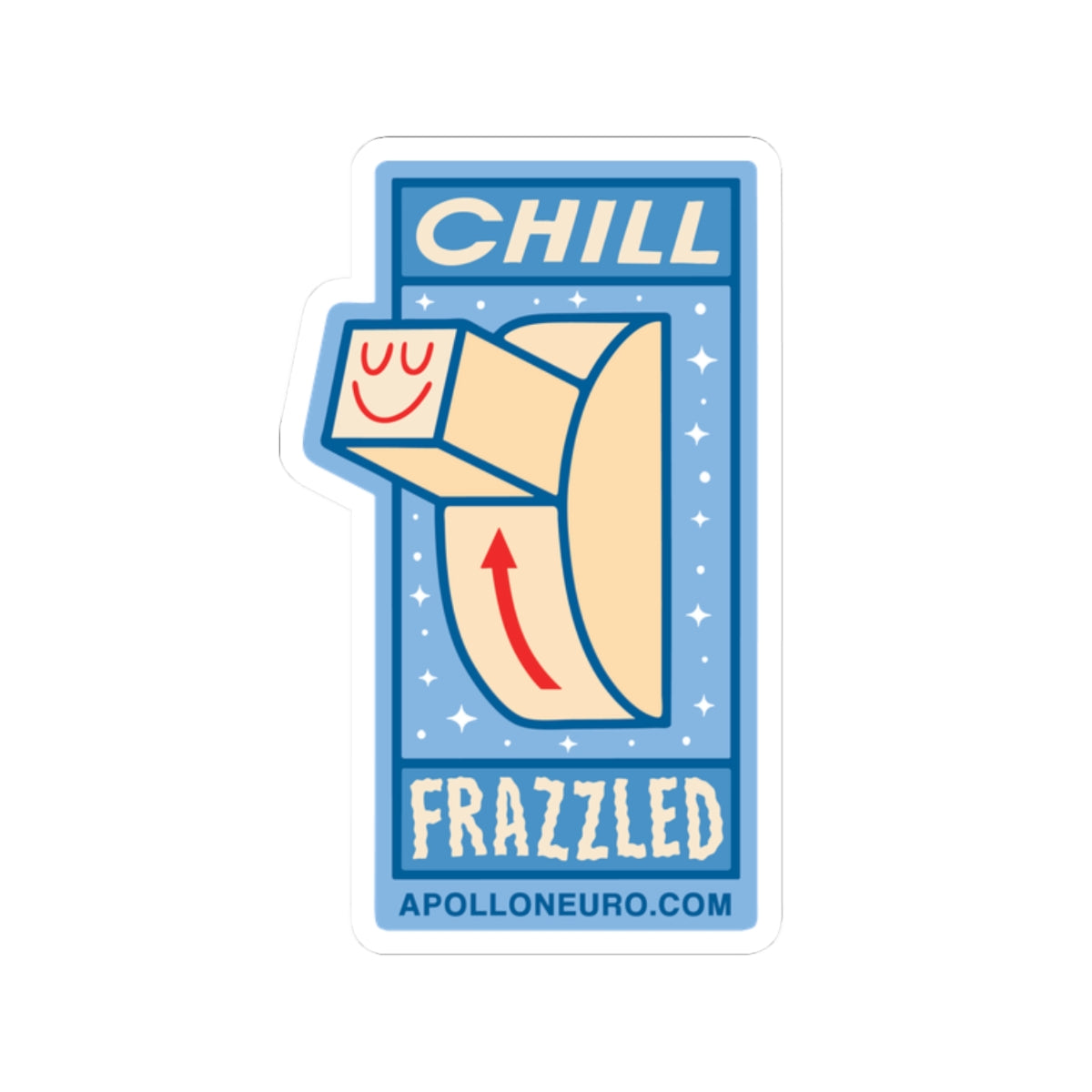Copy of Chill Frazzled Sticker — Retro Calm Wave Kiss-Cut Vinyl