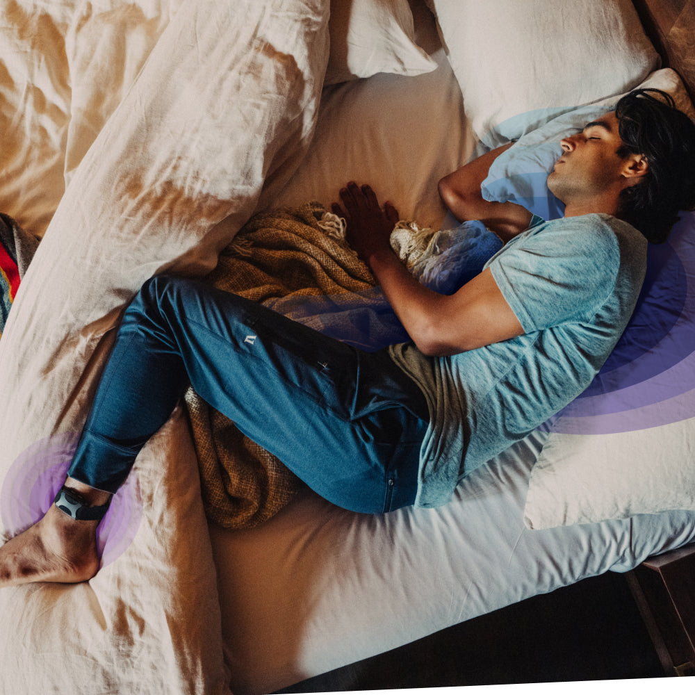 man sleeping with callouts for smartvibe app