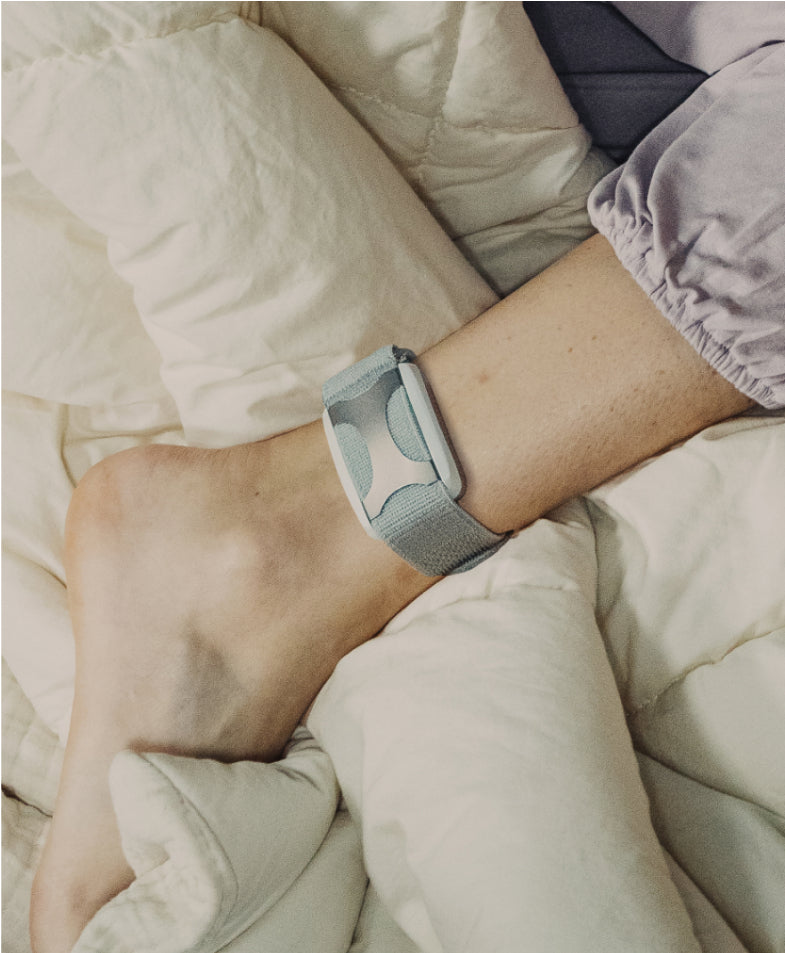 apollo wearable being worn on ankle