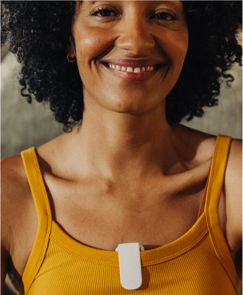 woman wearing apollo wearable clip