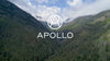 Apollo logo on a background of mountains and forests