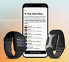 Apple Watch with Apollo Neuro app screen, Apple iPhone with Apollo Neuro Your Daily Vibes pulled up, and Apollo wearable - all in a row 