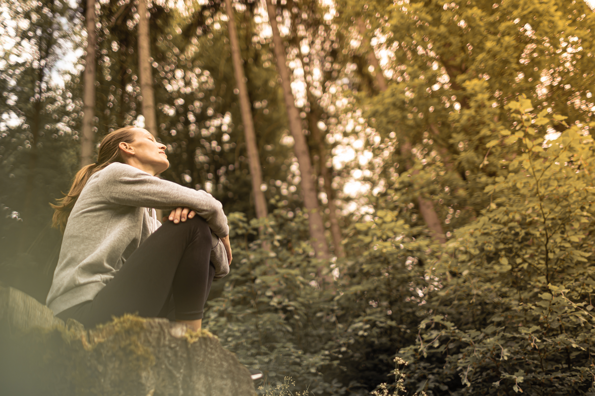 woman sitting in meditation