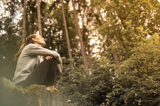 woman sitting in meditation