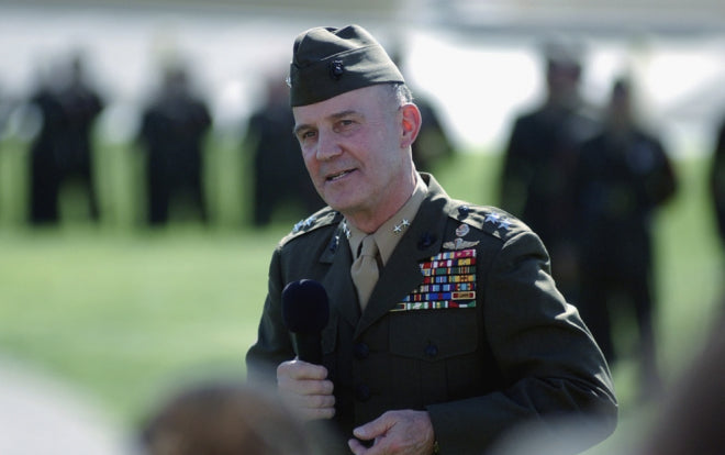 Major General T.S. Jones in uniform speaking