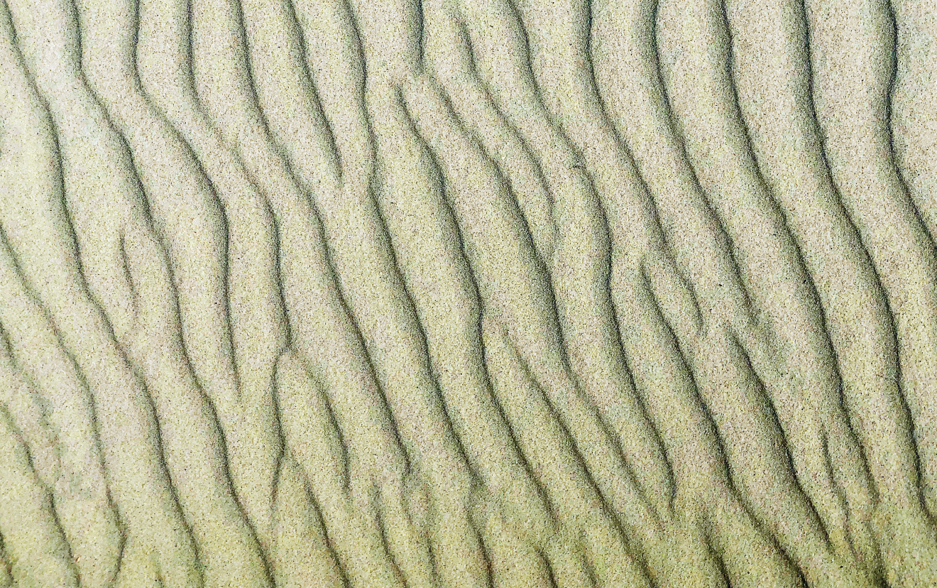 A bird's eye view design in the sand