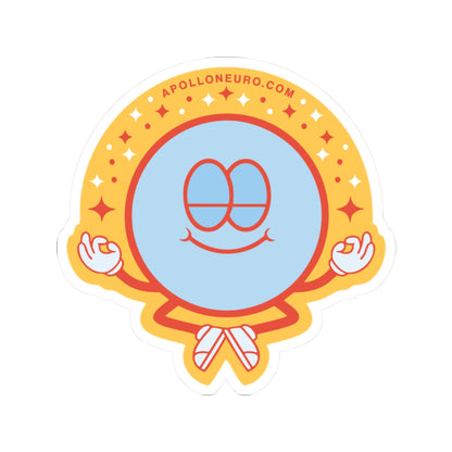 Copy of Meditating Smiley Kiss-Cut Sticker — Cute Zen Laptop Decal