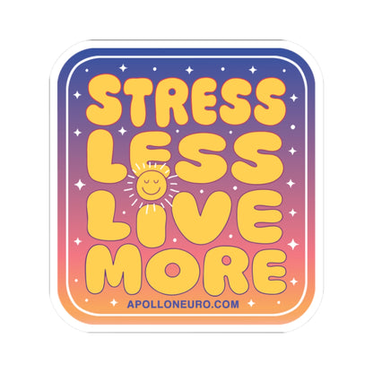 Copy of Stress Less Love More Sticker – Retro Sunset Inspirational Kiss-Cut Decal