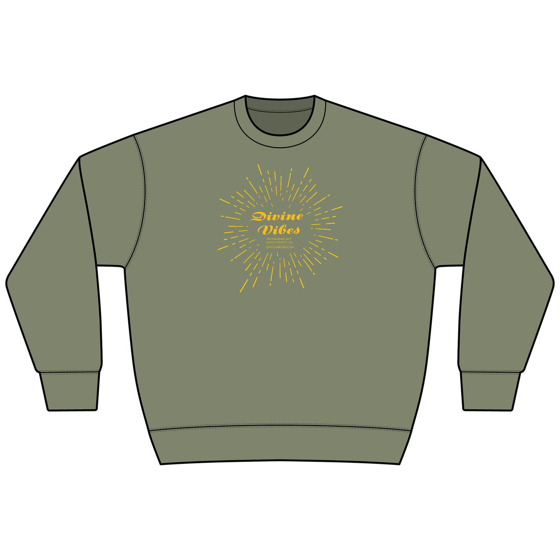Divine Vibes Sweatshirt — Vintage Sunburst Graphic Crewneck