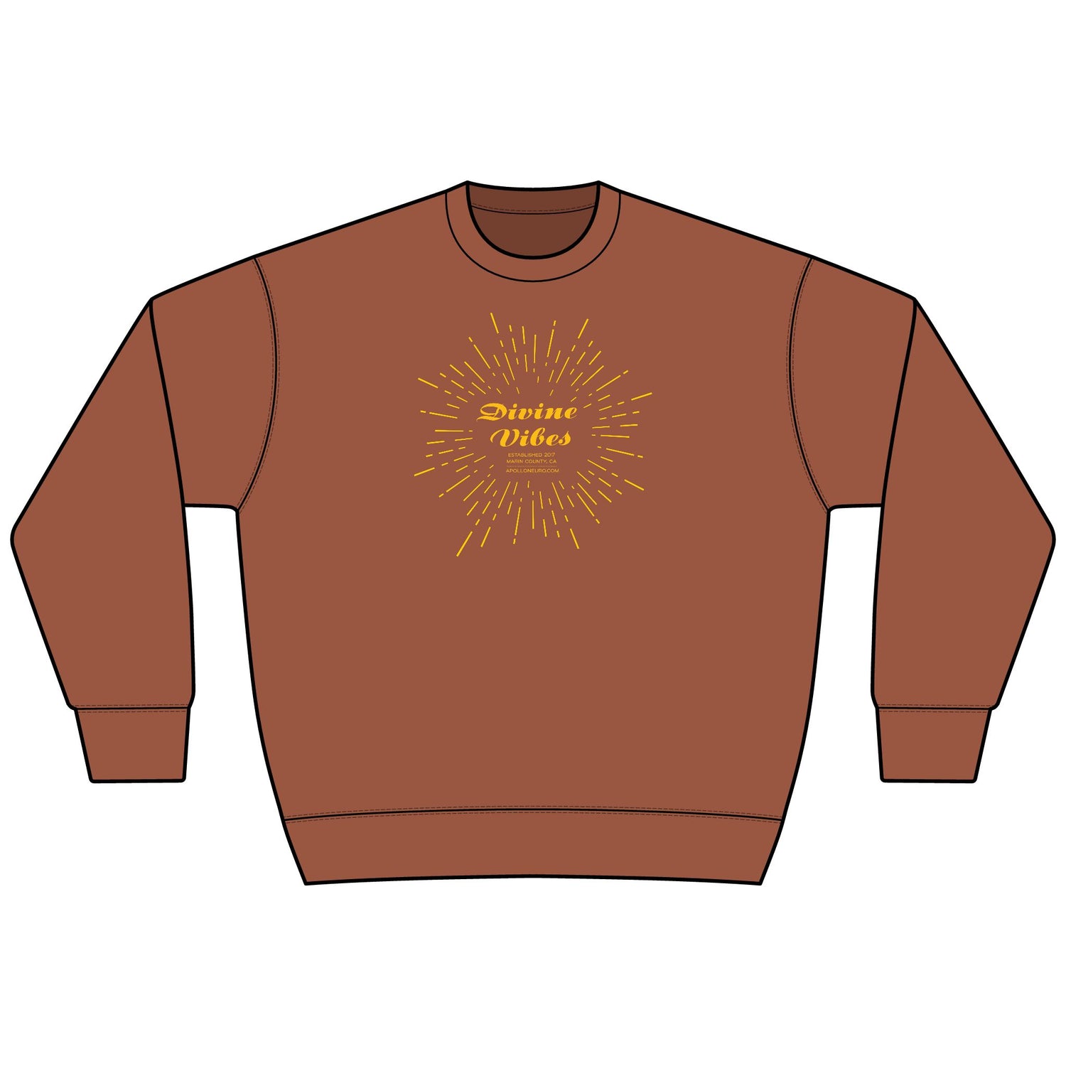Divine Vibes Sweatshirt — Vintage Sunburst Graphic Crewneck