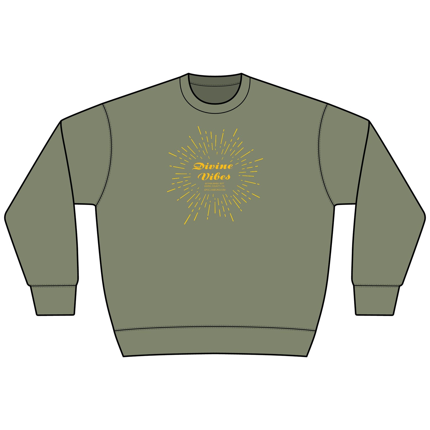 Divine Vibes Sweatshirt — Vintage Sunburst Graphic Crewneck