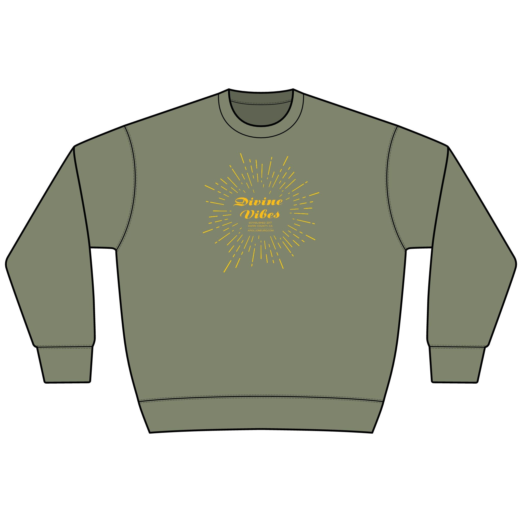 Divine Vibes Sweatshirt — Vintage Sunburst Graphic Crewneck