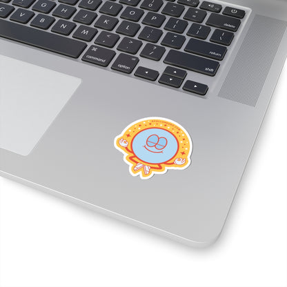 Copy of Meditating Smiley Kiss-Cut Sticker — Cute Zen Laptop Decal
