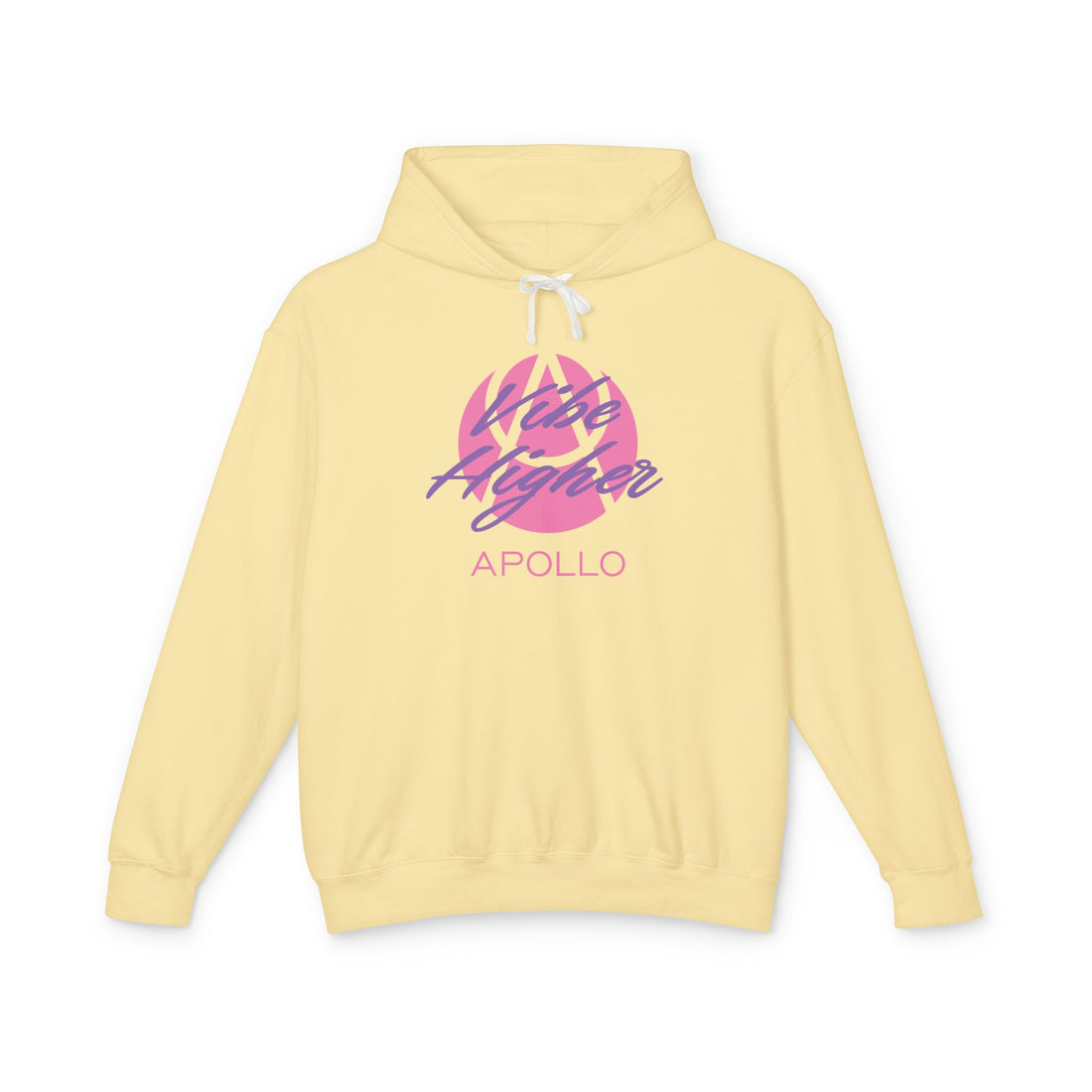 Copy of Apollo Vibe Hoodie – Retro Pink Script Lightweight Hooded Sweatshirt