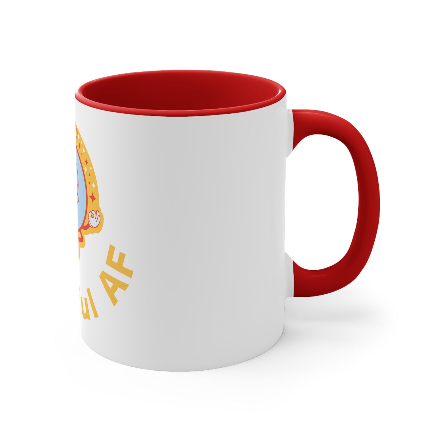Grateful AF - Coffee Mug (Red Handle &amp; Interior)