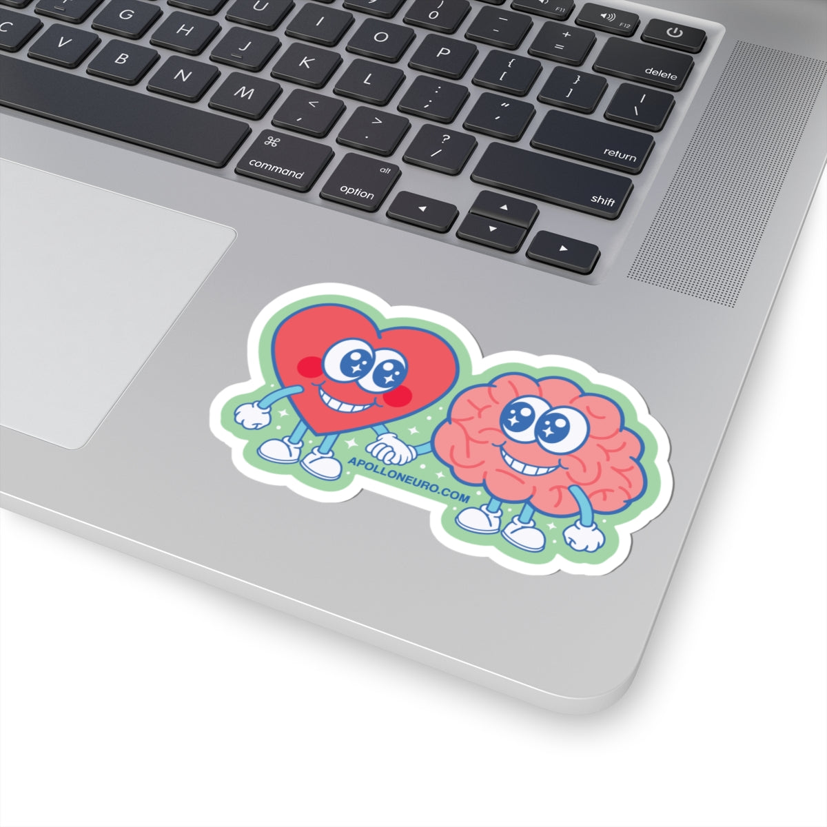 Copy of Heart &amp; Brain Friends Sticker — Cute Retro Kiss-Cut Decal
