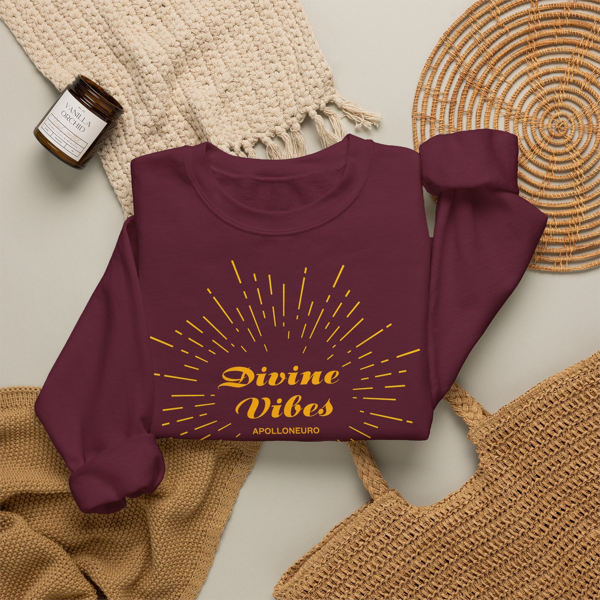 Copy of Divine Vibes Crewneck Sweatshirt — Radiant Spiritual Graphic
