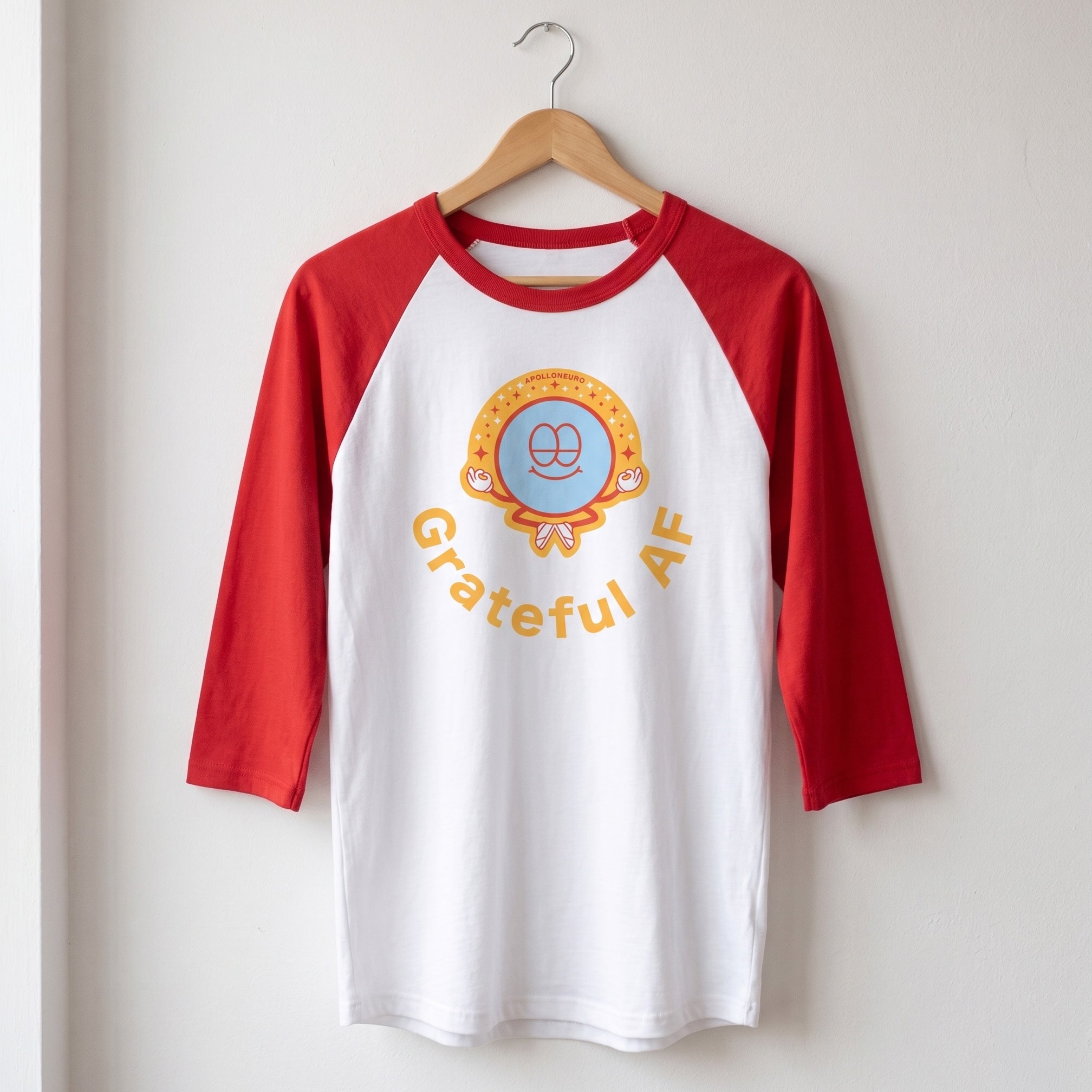 Grateful AF Raglan Shirt — 3/4 Sleeve Baseball Tee