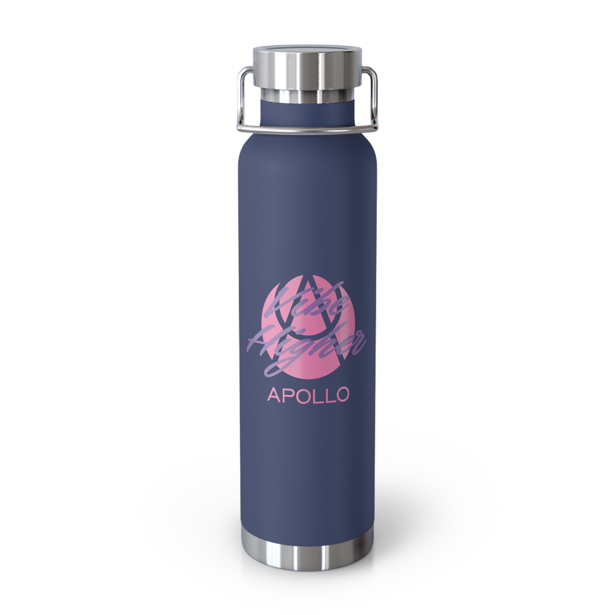 22oz Copper Vacuum Insulated Bottle — Cheerful Mint Green Mascot Design