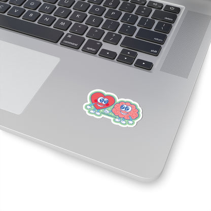Copy of Heart &amp; Brain Friends Sticker — Cute Retro Kiss-Cut Decal