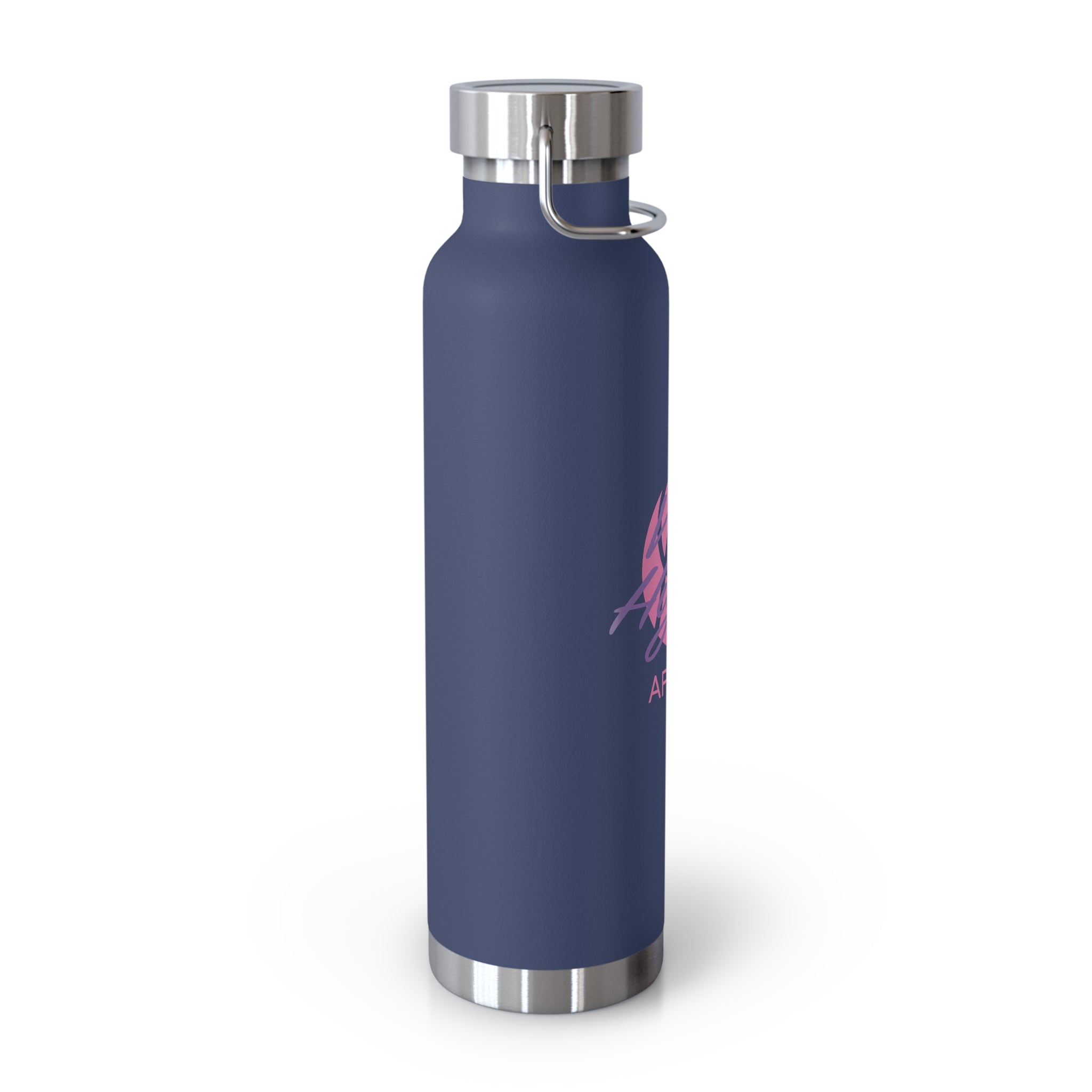 22oz Copper Vacuum Insulated Bottle — Cheerful Mint Green Mascot Design