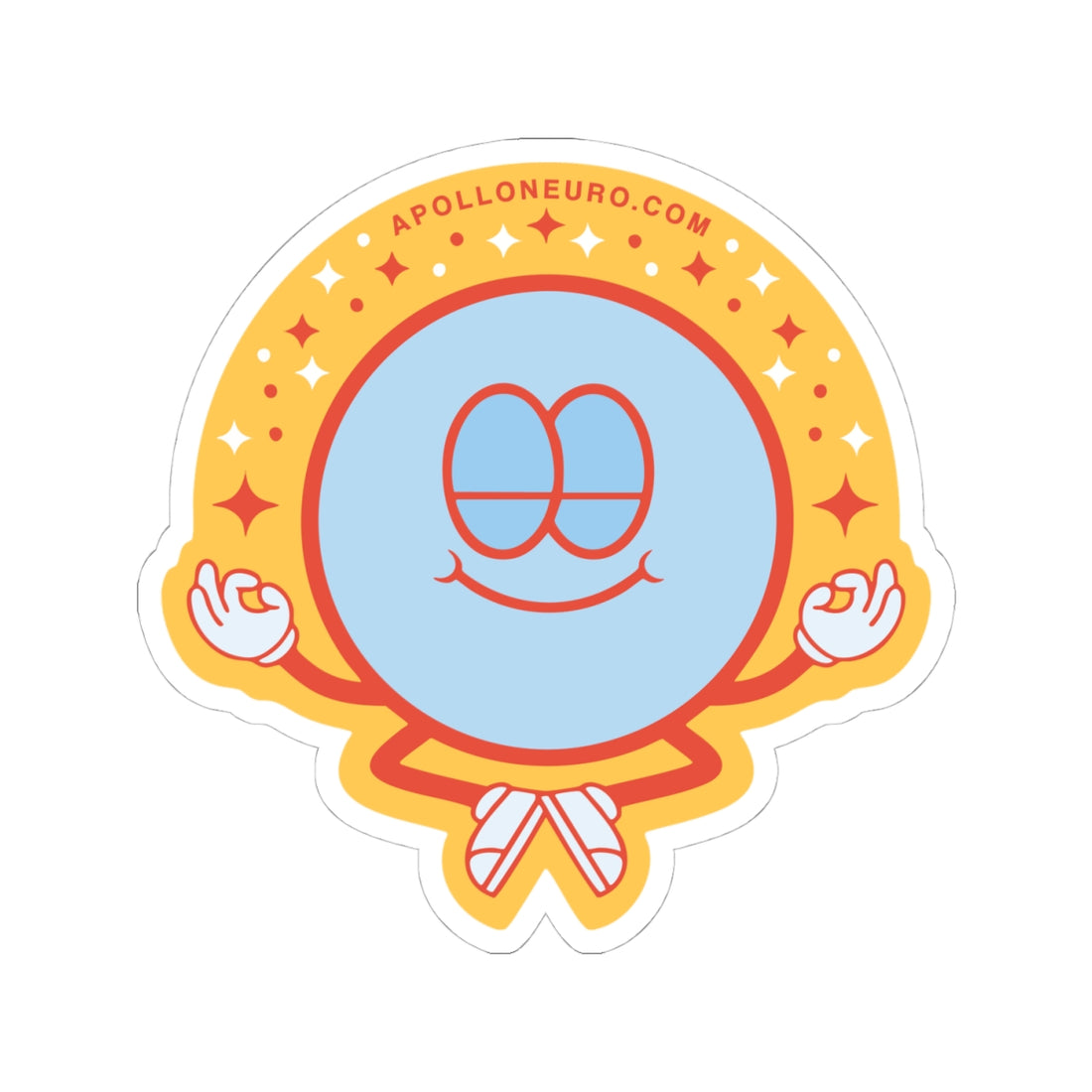 Copy of Meditating Smiley Kiss-Cut Sticker — Cute Zen Laptop Decal