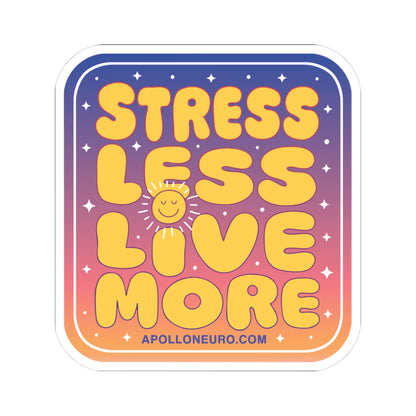 Copy of Stress Less Love More Sticker – Retro Sunset Inspirational Kiss-Cut Decal