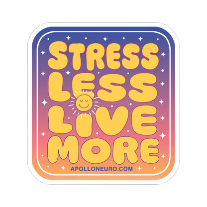 Copy of Stress Less Love More Sticker – Retro Sunset Inspirational Kiss-Cut Decal