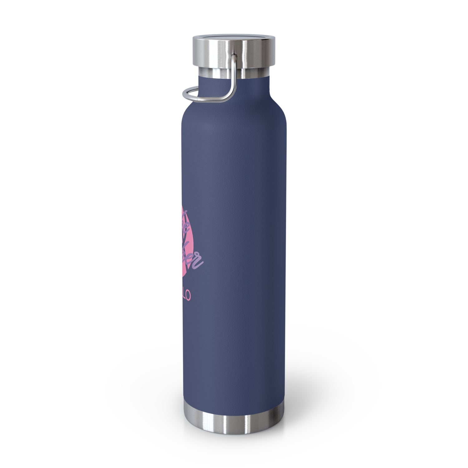 22oz Copper Vacuum Insulated Bottle — Cheerful Mint Green Mascot Design