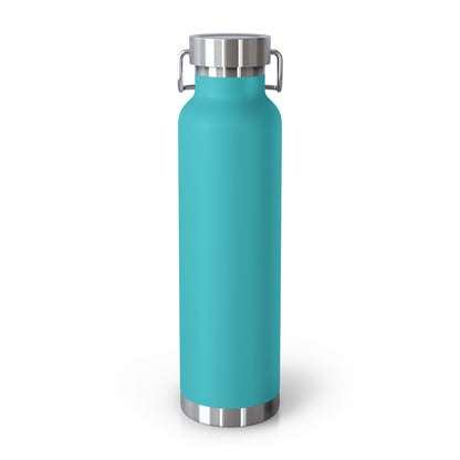 22oz Copper Vacuum Insulated Bottle — Cheerful Mint Green Mascot Design