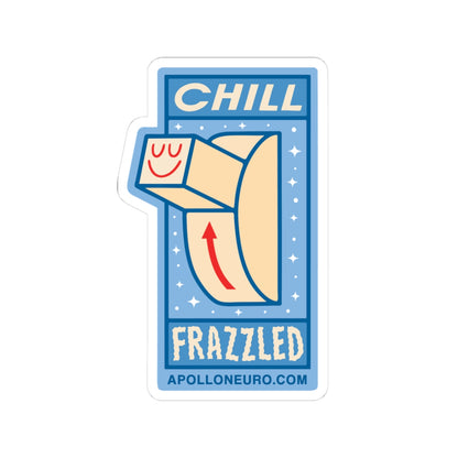 Chill Frazzled Sticker — Retro Calm Wave Kiss-Cut Vinyl