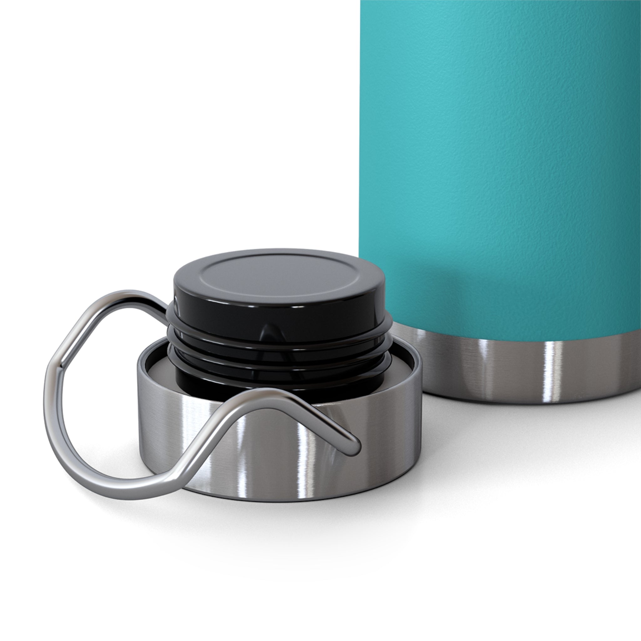 22oz Copper Vacuum Insulated Bottle — Cheerful Mint Green Mascot Design