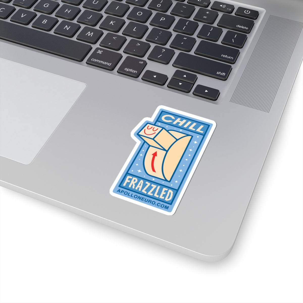 Chill Frazzled Sticker — Retro Calm Wave Kiss-Cut Vinyl