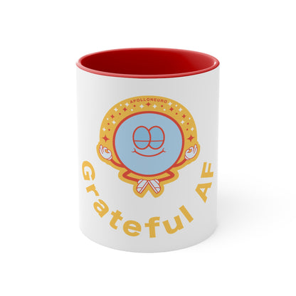 Grateful AF - Coffee Mug (Red Handle &amp; Interior)