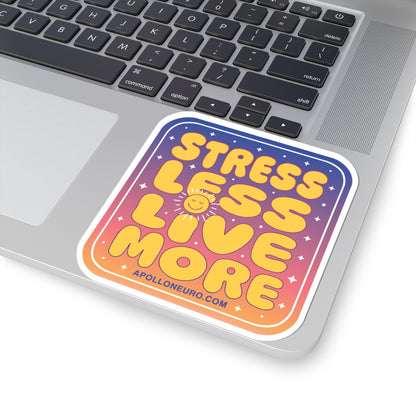 Copy of Stress Less Love More Sticker – Retro Sunset Inspirational Kiss-Cut Decal