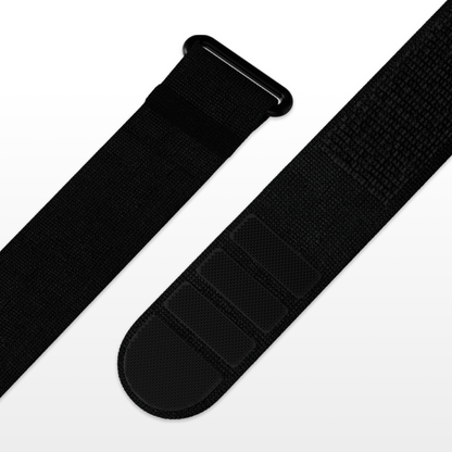 Black watch strap on a white background