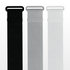 Black, gray, and white watch bands on a white background