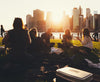 A group of women socializing in a city park